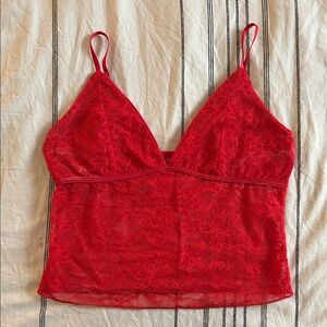 Red Lace Camisole Top